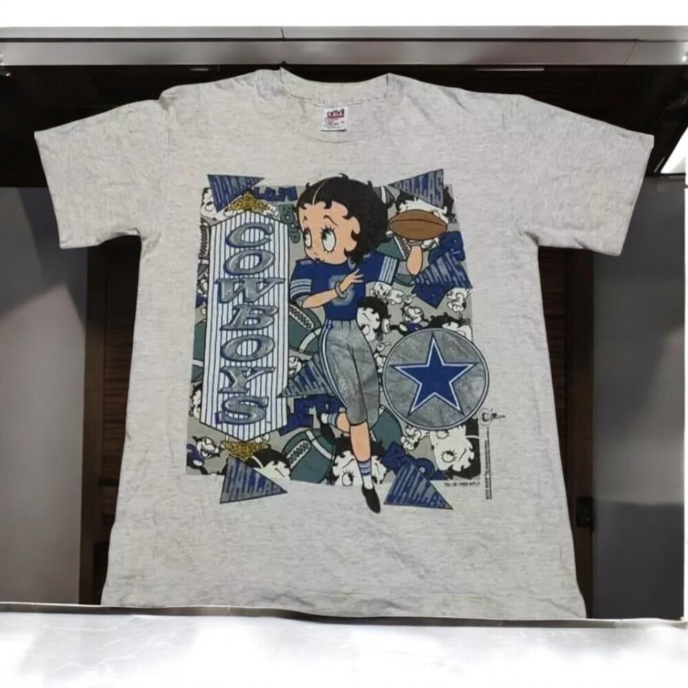 Looney Tunes Betty Dallas Cowboys Football Sport Gray T-shirt AN44463